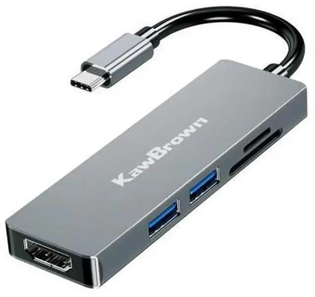 Alt view image 2 of 5 - 5 in 1 USB C Hub to 4K USB 3.0 SD Card TF Card Adapter for Mac book Pro