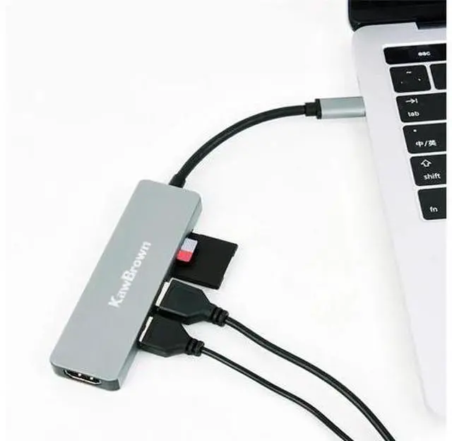 Alt view image 5 of 5 - 5 in 1 USB C Hub to 4K USB 3.0 SD Card TF Card Adapter for Mac book Pro