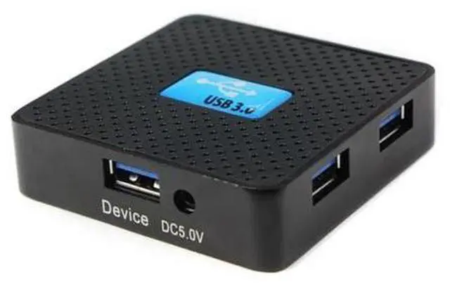 Alt view image 3 of 4 - 5Gbps External USB 3.0 4 Ports Hub Adapter With Power Adapter For PC BK#T3