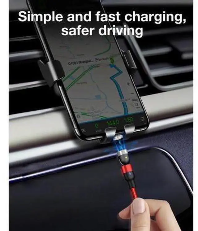 Alt view image 2 of 5 - Magnetic Cable 3A QC3.0 Fast Charging Micro USB Type C Mole Phone Cable For 360+180Degree Roating