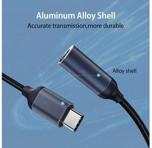 Alt view image 4 of 5 - Type C To 3.5mm Jack Aux Headphones Adapter for Galaxy Note 10 S20 Plus + A90 Ultra -C To 3.5mm OTG Audio Cable