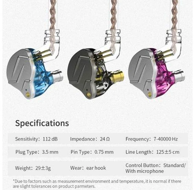 Alt view image 6 of 7 - KZ ZSN Pro 1BA+1DD Hybrid in Ear Earphones Monitor Running Sports Headphones HiFi Bass Metal Wired Earbuds (No Mic, Gray)