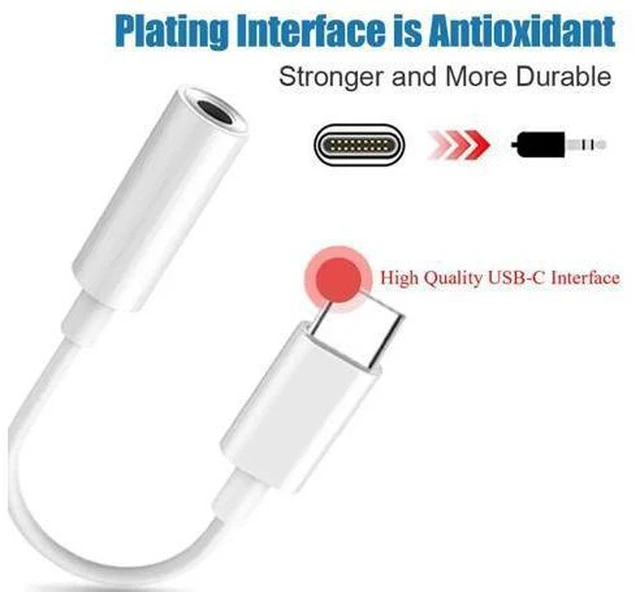Alt view image 2 of 5 - Type C to 3.5mm Headphone Earphone Jack Adapter Audio Cable For iPad Pro 2018 For All Type-C Calling Adaptador