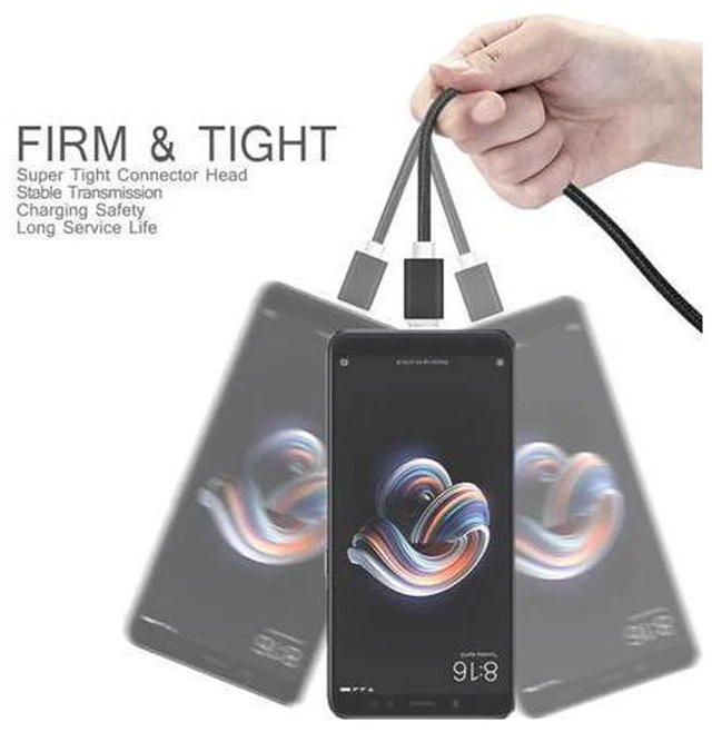 Alt view image 3 of 5 - 3m 2m 1.5m 25cm USB Type C Cable Short Cabo For Mi A2 A3 CC9 9 Mi9 SE black shark 2 A50 S10 S10e + Charging Cable