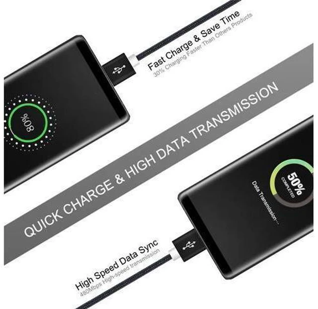 Alt view image 4 of 5 - 3m 2m 1.5m 25cm USB Type C Cable Short Cabo For Mi A2 A3 CC9 9 Mi9 SE black shark 2 A50 S10 S10e + Charging Cable
