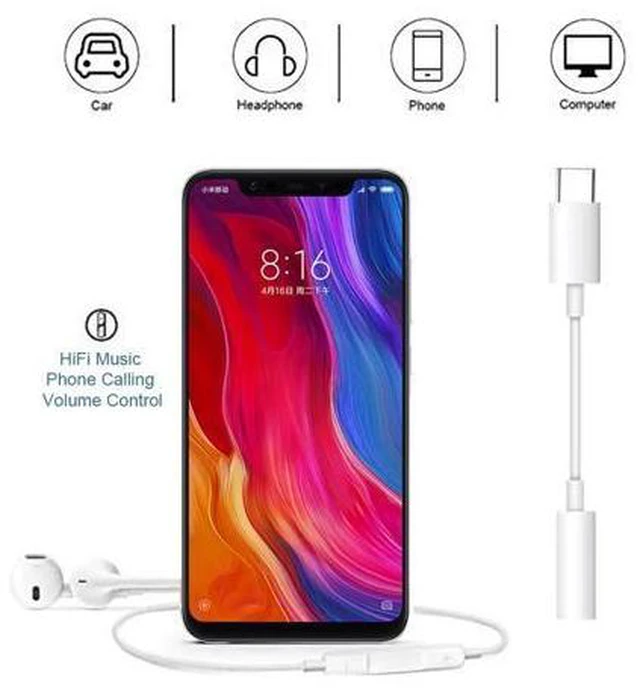 Alt view image 5 of 5 - Type C to 3.5mm Headphone Earphone Jack Adapter Audio Cable For iPad Pro 2018 For All Type-C Calling Adaptador