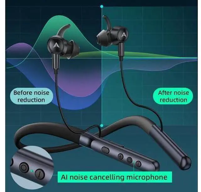 Alt view image 5 of 6 - PIVA S6W 13mm 2.4G Wireless Neck Sports Earphones Music Game Headphone ENC AI Noise Reduction 150mAh 20 Hour Battery Life