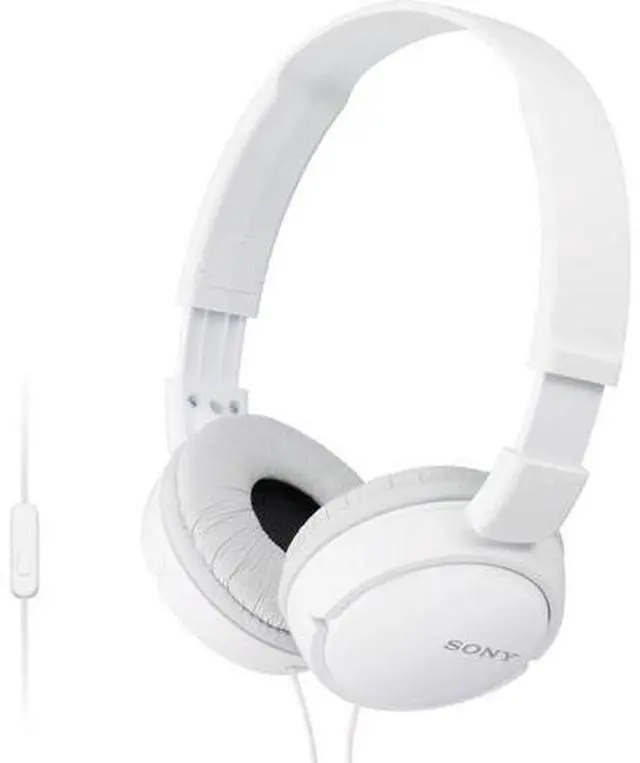 Main image of Sony MDR-ZX110AP Extra Bass Wired Headphones with Mic, Smartphone Headset for iPhone & Android with In-Line Remote & Microphone, Neodymium Magnets & 30mm Drivers, White (Non-Retail Packaging)