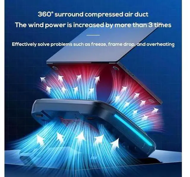 Alt view image 2 of 7 - LED Display Cooling Pad for Laptop Cooler MEMO FL08 Laptop Cooling Pad RGB Gaming Notebook Cooler 30W Cooling Desktop Laptop and