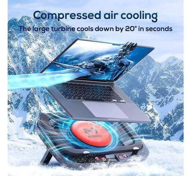 Alt view image 3 of 7 - LED Display Cooling Pad for Laptop Cooler MEMO FL08 Laptop Cooling Pad RGB Gaming Notebook Cooler 30W Cooling Desktop Laptop and