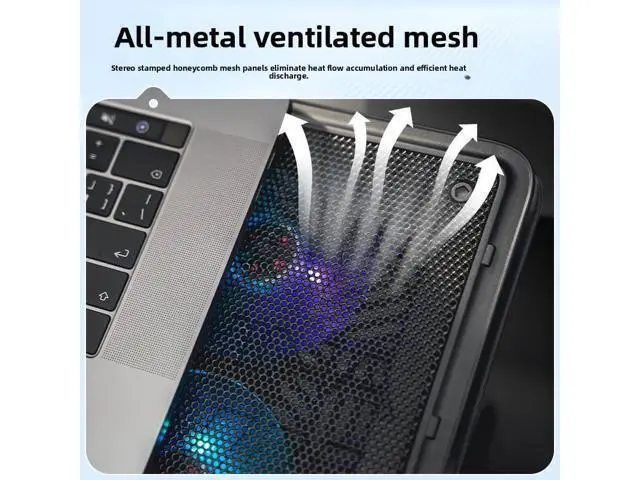 Alt view image 4 of 6 - Arrival Gaming Laptop Cooling Pad 12-17 Inch Led Screen 2900RPM Powerful Laptop Cooler Pad with Four Big Fan
