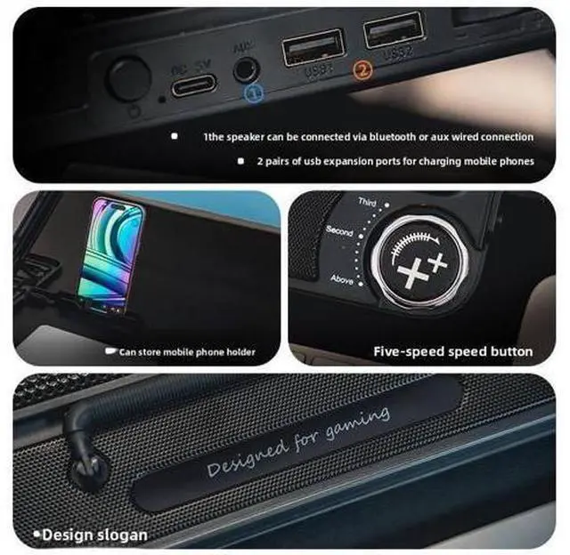 Alt view image 5 of 6 - Arrival Gaming Laptop Cooling Pad 12-17 Inch Led Screen 2900RPM Powerful Laptop Cooler Pad with Four Big Fan