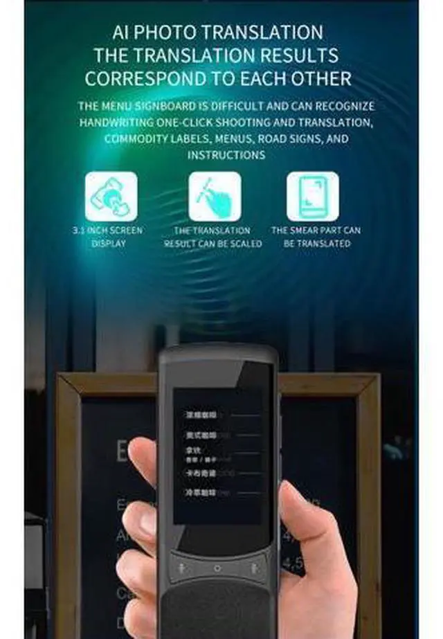 Alt view image 2 of 6 - QURO Real-Time Smart Translator High Noise Reduction Supports 134 Languages IPS Android Online Accurate Translation Via Simcard WiFi