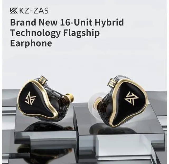 Alt view image 2 of 7 - Zell Kz Zas 7Ba+1Dd In Ear Earphone 16 Unit Hybrid Technology Flagship Earphone Monitor Headphones 8Core Cable Music Sport Earphone (Without Mic, Black)