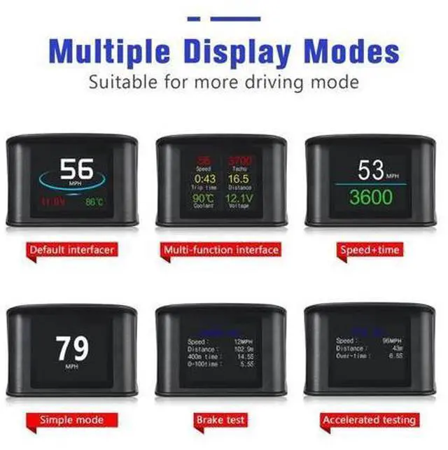 Alt view image 4 of 5 - HUD Display P10 OBD2 Car Head up Display With TFT LCD Display Shows Speed RPM Voltage Detection for Error Code Hud