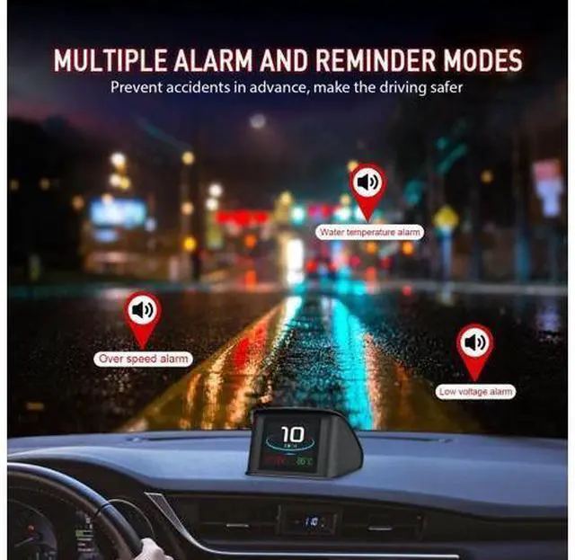 Alt view image 2 of 5 - HUD Display P10 OBD2 Car Head up Display With TFT LCD Display Shows Speed RPM Voltage Detection for Error Code Hud