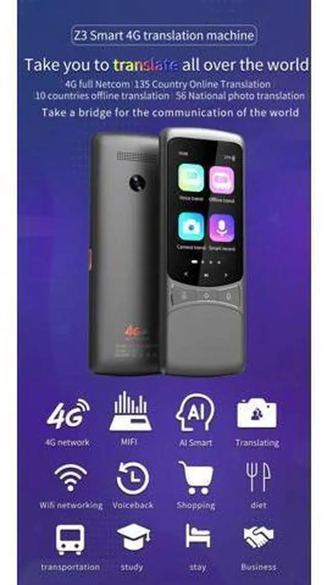 Alt view image 3 of 6 - QURO Language Translator Support 138 Languages, Instant Translation Device /Photo/English/Spanish Translator, for Business Travel