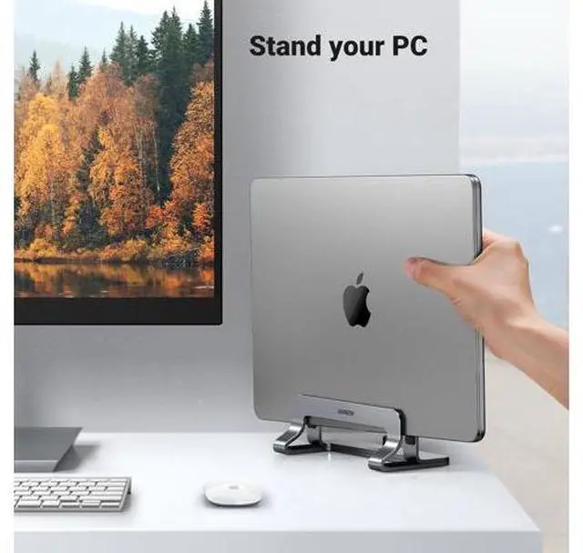Alt view image 2 of 6 - UGREEN Vertical Laptop Stand Bundle with Laptop Desk Stand
