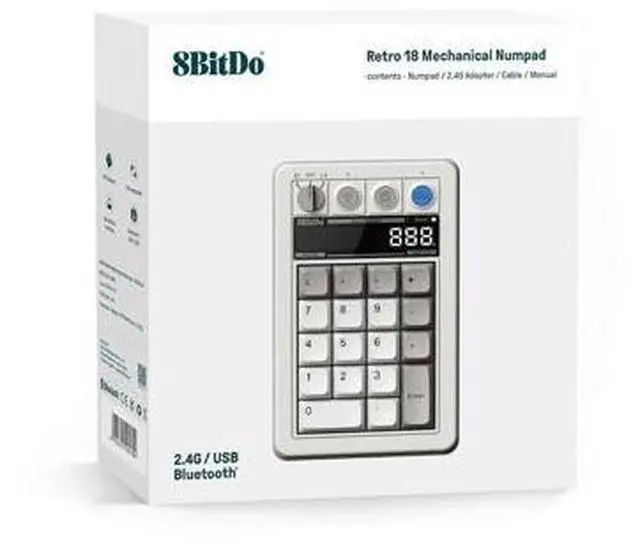 Alt view image 5 of 5 - VAREQOY 8BitDo Retro 18 Wireless Mechanical Number Keypad and Calculator for Windows and Android - M Edition
