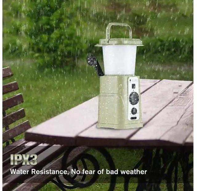 Alt view image 7 of 7 - 10000mAh Outdoor Waterproof Hand Crank Sos Dynamo Radio Solar Lamp Rechargeable Led Camping Lantern With Power Bank Orange