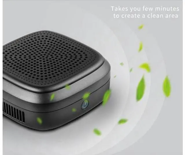 Main image of QURO Portable Car/Desktop Air Purifier Vehicle Air Cleaner With HEPA Filter Activated Carbon Three-layer Filtration to Fresh Air