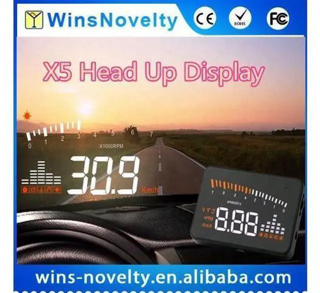 Alt view image 3 of 6 - Vehicle X5 Smart Hud Display Digital Mini Car Dashboard Heads up Display Windshield Speedometer Projector