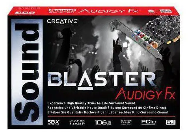 Alt view image 6 of 7 - Creative Sound Blaster Audigy FX PCIe 5.1 Sound Card with High Performance Headphone Amp