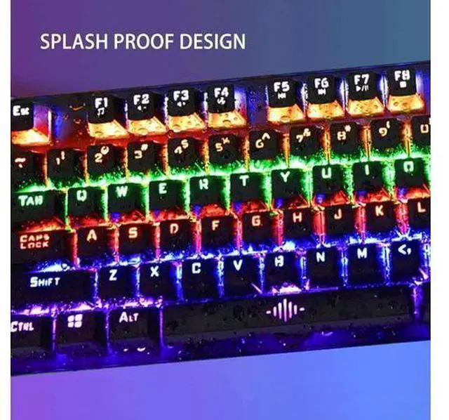 Alt view image 3 of 7 - VBESTLIFE 104 Keys Mechanical Keyboard Blue Switch Wired USB Computer Mechanical Keyboard, RGB Backlight Mechanical Keyboard Suspended Keycaps Full Key Gaming Keyboard for Computer,Gaming