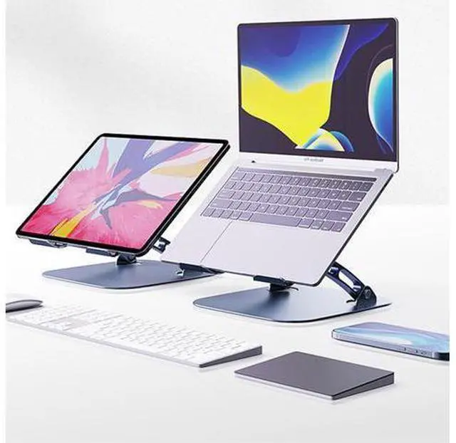 Alt view image 3 of 6 - Laptop Cooling Stand with Fan, Height Adjustable Desktop Laptop Stand for 10-17'' Laptops