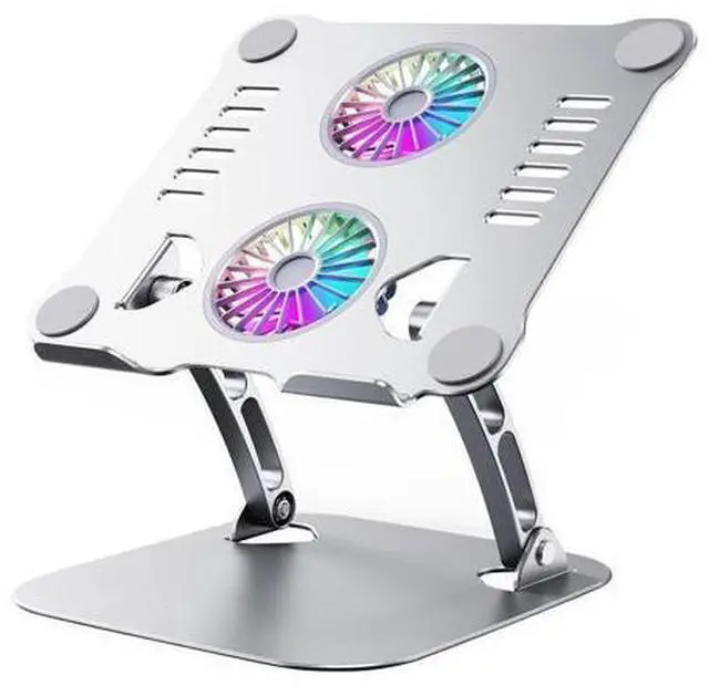 Alt view image 4 of 6 - Laptop Cooling Stand with Fan, Height Adjustable Desktop Laptop Stand for 10-17'' Laptops