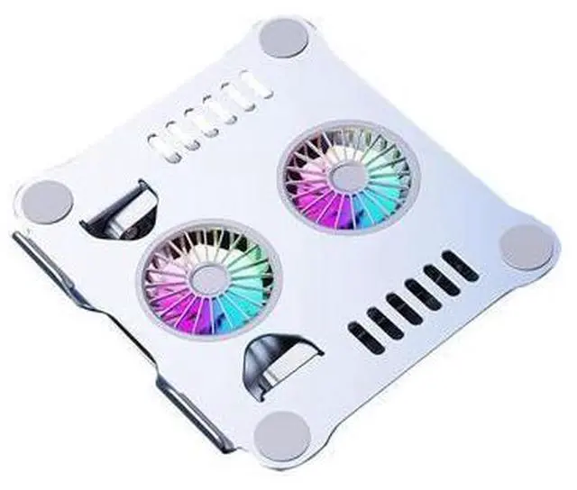 Alt view image 6 of 6 - Laptop Cooling Stand with Fan, Height Adjustable Desktop Laptop Stand for 10-17'' Laptops