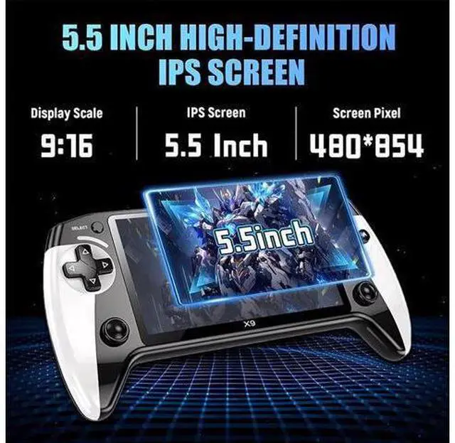 Alt view image 5 of 6 - X9 5.5 Inch HD Screen Handheld Game Player Portable Retro Video Console with Classic Support Kids Gift