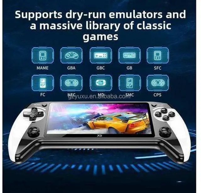 Alt view image 4 of 6 - X9 5.0 Inch Android Handheld Game Console 480x320 Resolution 2000mAh Battery Retro Classic Games Portable Gaming Player
