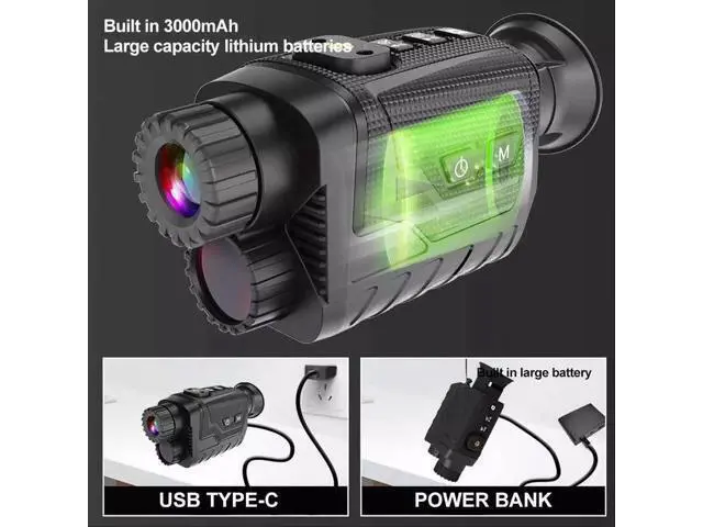 Alt view image 5 of 7 - NV8260 36MP 400m 8X Head Mounted Night Vision Infrared Monocular With Battery US