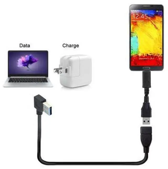 Alt view image 5 of 5 - FVH CY U3-036-LE Left Angled USB 3.0 Type-A Male to USB 3.0 Type-A Female Extension Cable 20cm 5Gbps 90 Degree