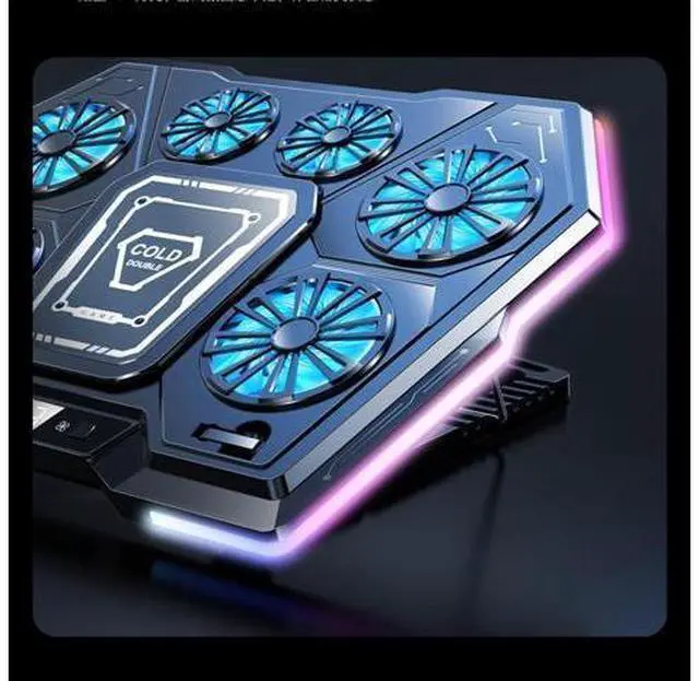 Alt view image 2 of 7 - LZ-D13 Game Cooling Pad 6-core Fan Air-Cooled Laptop Cooler Adjustable Bracket Digital Display Stock ABS PP 14.1-21inch