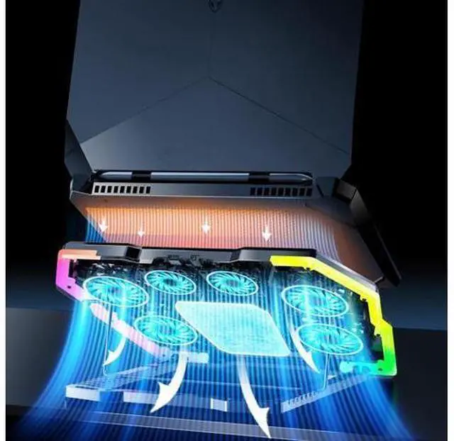 Alt view image 3 of 7 - LZ-D13 Game Cooling Pad 6-core Fan Air-Cooled Laptop Cooler Adjustable Bracket Digital Display Stock ABS PP 14.1-21inch