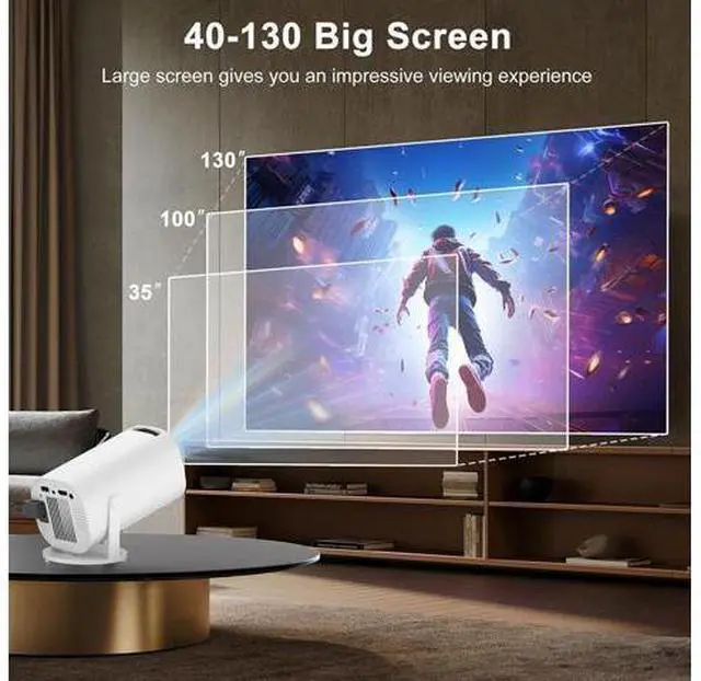 Alt view image 2 of 5 - QURO HY800 Portable Projector with WiFi Mini Smart Home Theater Cinema LCD Display 4k 1080P Video Projecteur Android Proyector