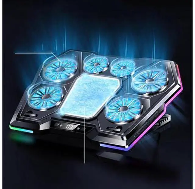 Alt view image 4 of 7 - LZ-D13 Game Cooling Pad 6-core Fan Air-Cooled Laptop Cooler Adjustable Bracket Digital Display Stock ABS PP 14.1-21inch