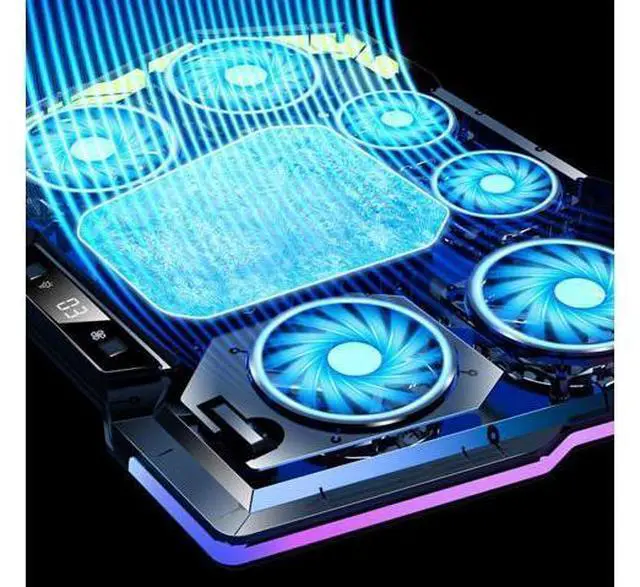 Alt view image 6 of 7 - LZ-D13 Game Cooling Pad 6-core Fan Air-Cooled Laptop Cooler Adjustable Bracket Digital Display Stock ABS PP 14.1-21inch
