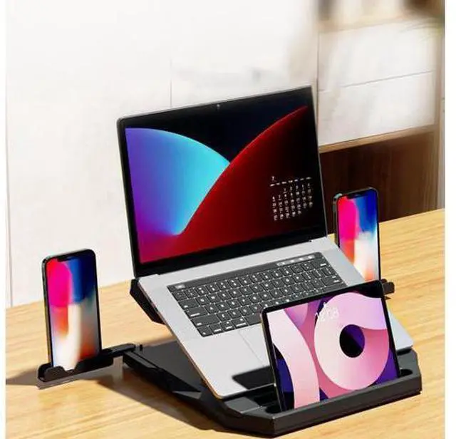 Alt view image 3 of 4 - Adjustable Laptop Stand, Portable Laptop Stand, Foldable Lift Portable Bracket, Aluminum Alloy Heat Dissipation Stand