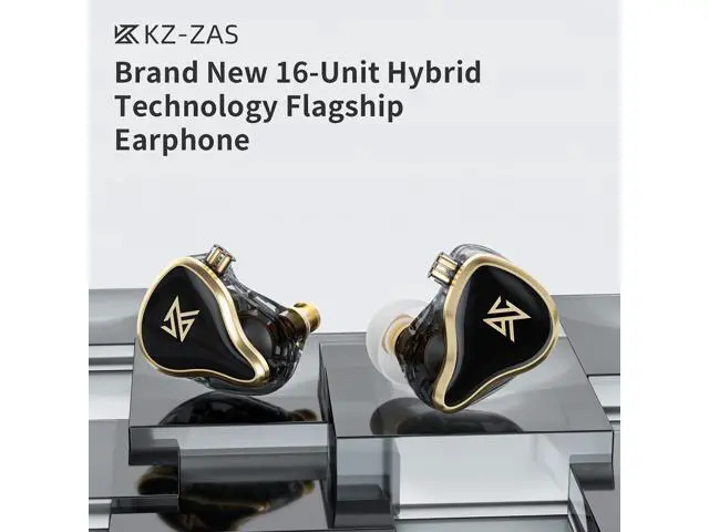 Alt view image 2 of 7 - KZ ZAS 7BA+1DD in Ear Monitor Headphones, Wired Earbuds 8 Hybrid Drivers HiFi Deep Bass Sound Isolating Earphone Clear Sound Secure Fit 8 Core Durable Cable Professional IEM (Without Mic, Black)