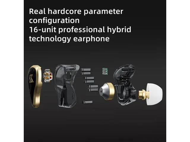 Alt view image 6 of 7 - KZ ZAS 7BA+1DD in Ear Monitor Headphones, Wired Earbuds 8 Hybrid Drivers HiFi Deep Bass Sound Isolating Earphone Clear Sound Secure Fit 8 Core Durable Cable Professional IEM (Without Mic, Black)