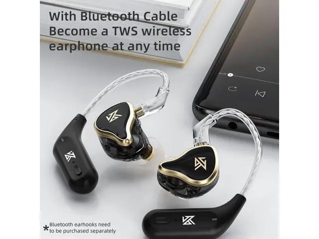 Alt view image 3 of 7 - KZ ZAS 7BA+1DD in Ear Monitor Headphones, Wired Earbuds 8 Hybrid Drivers HiFi Deep Bass Sound Isolating Earphone Clear Sound Secure Fit 8 Core Durable Cable Professional IEM (Without Mic, Black)