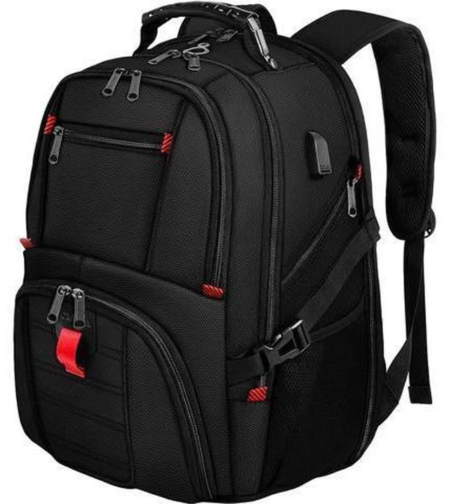 Main image of 18.4 Laptop Large Backpacks Fit Most 18 Inch Laptop with USB Charger Port TSA Friendly Flight Approved Weekend Carry on Backpack with Luggage Strap for Men and Women Black