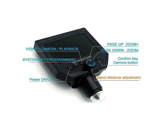Alt view image 4 of 7 - 1-600x 3.6MP USB Digital Electronic Microscope Portable 8 LED VGA Microscope With 4.3" HD OLED Screen