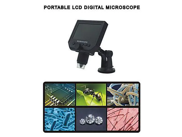 Alt view image 7 of 7 - 1-600x 3.6MP USB Digital Electronic Microscope Portable 8 LED VGA Microscope With 4.3" HD OLED Screen