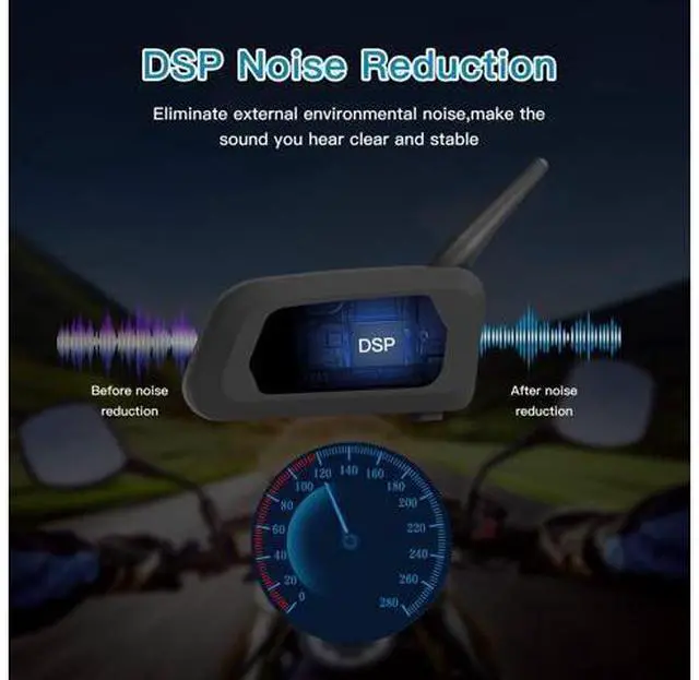 Alt view image 4 of 5 - EJEAS V6 Pro Motorcycle Helmet Bluetooth Intercom, 2-Way 1200M Motorcycle Bluetooth Headset Universal Communication System with Noise Cancellation and Waterproof for Dirt Bike/ATV/Snowmobile (1PC)
