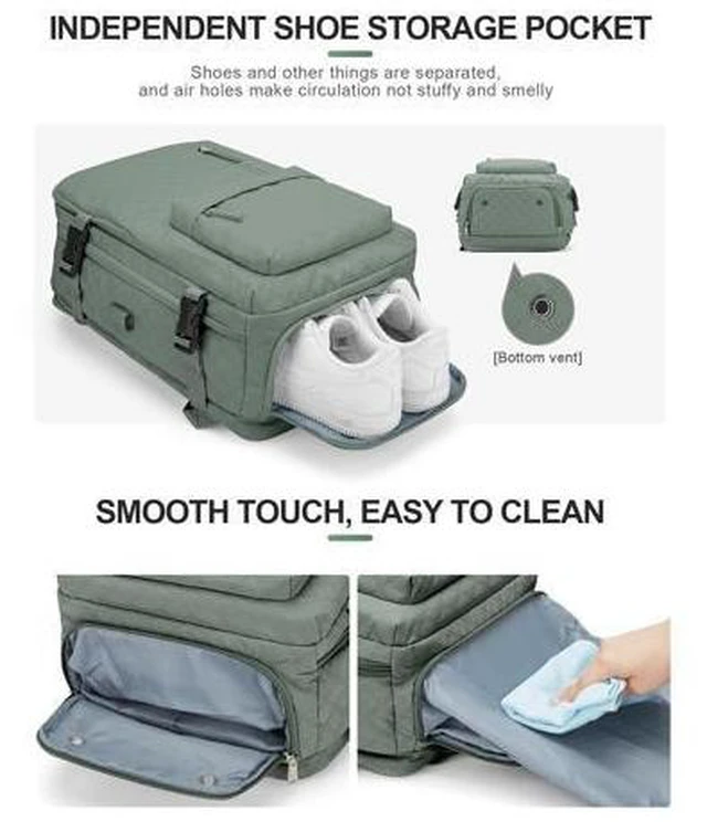 Alt view image 5 of 5 - VGCUB Large Travel Backpack for Women Men, Carry on Backpack Airline Approved Gym Backpack Waterproof Business Laptop Daypack,Army Green