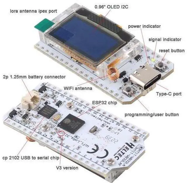 Alt view image 2 of 5 - DIYmalls 915MHz LoRa ESP32 OLED Board V3 + LoRa Antenna U.FL to SMA for Meshtastic LoraWan IOT (Pack of 2), not Compatible with Heltec LoRa 32 V2